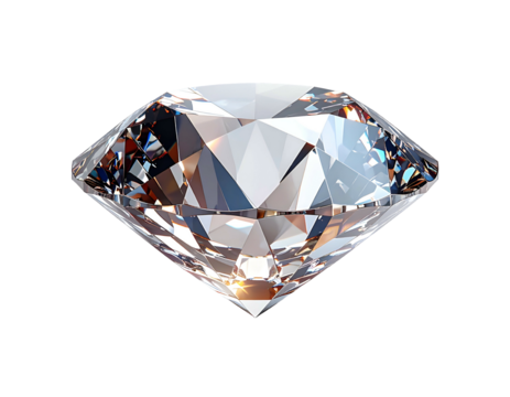 Brilliant, multi-faceted gem shines brightly against a black background