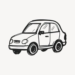 Simple hand-drawn car illustration.