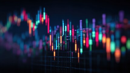 Stock exchange market chart, Stock market data on LED display. Business analysis concept.