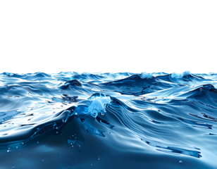 Rippling blue water surface with dark sky background