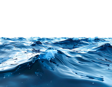Rippling blue water surface with dark sky background
