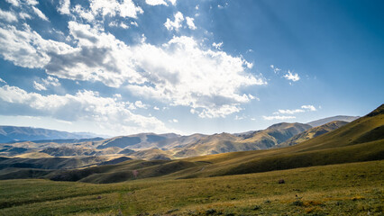 autumn landscapes in the mountains. autumn in the mountains. cloudy weather