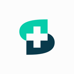 S letter medical health logo vector icon illustration