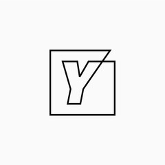 y letter mark square logo vector icon illustration