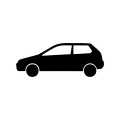Hatchback car silhouette icon for transportation graphics Vector, illustration
