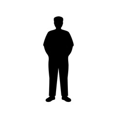 Full body standing male human person silhouette vector icon Vector, illustration