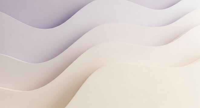 Soft pastel layered waves abstract background with gentle curved forms. - Powered by Adobe