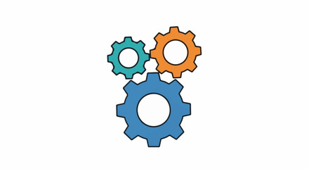 Interlocking gears symbolize teamwork and efficient operation