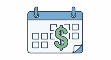Calendar with dollar sign symbol representing financial planning and budgeting.