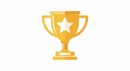 Golden trophy with star symbolizing achievement, victory, and success