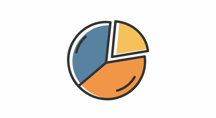 Simple pie chart illustration representing data analysis and growth