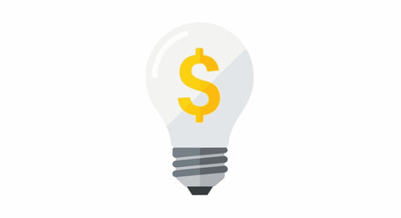 Bright idea with a golden dollar sign inside a lightbulb, symbolizing financial success and innovation.