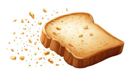 bread slice clipart with crumbs, cartoon vector --ar 16:9 --v 7 Job ID: a8c23b29-0b88-4c64-a25c-b6aa14842e71