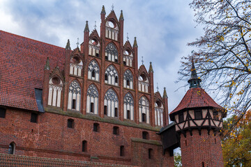 Gothic facade and turret at Malbork Castle, northern Poland © Ekaterina
