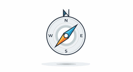Classic compass pointing the way on a clean white background, symbolizing direction and guidance.