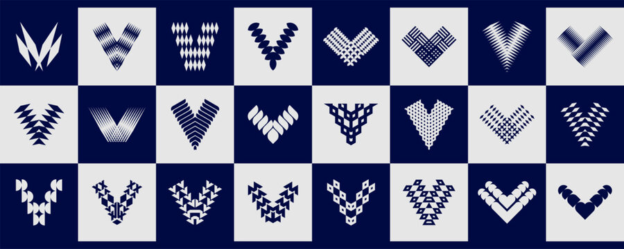 Luxury check list shape initial letter V logo set - Powered by Adobe