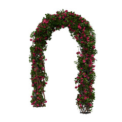 Elegant rose arch adorned with vibrant blooms in lush greenery creates a stunning outdoor focal point
