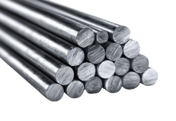 Metal Rods: A close-up shot showcasing a pile of shiny metal rods, highlighting the raw essence of industry and the strength of materials.