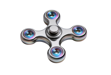 Intricate Metal Spinner: A close-up view of a metallic fidget spinner with precision-engineered design, showcasing its balance and unique, appealing aesthetics.