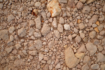 Close-Up of Dry Rocky Ground with  Pebbles