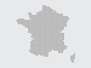 Obraz premium France map dotted silhouette geography country europe border contour shape