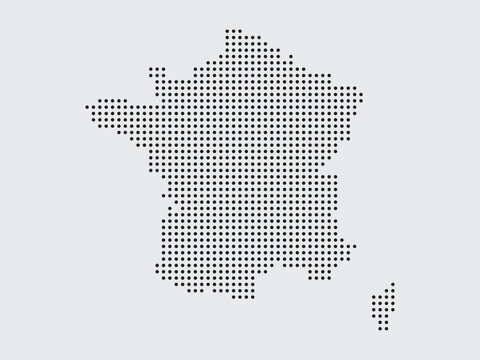 France map dotted silhouette geography country europe border contour shape