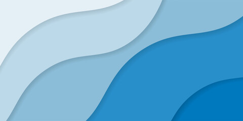Layered Blue Abstract Waves Background. Modern trendy design in Vector Illustration