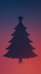 Obraz premium Silhouette tree against gradient sky mobile wallpaper