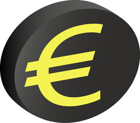 Euro currency symbol. Popular international currency sign. Euro money coin icon. Vector
