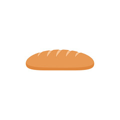 Loaf of bread sits on white surface, freshly baked and golden brown, representing simple food and nourishment.
