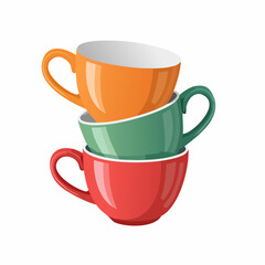 Stack of ceramic mugs