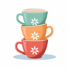 Stack of ceramic mugs