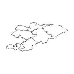 Kyrgyzstan map, vector sketch