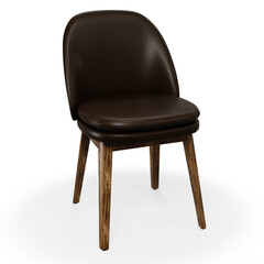 Dining wooden chair in transparent background