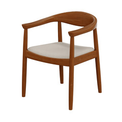 Dining wooden chair in transparent background