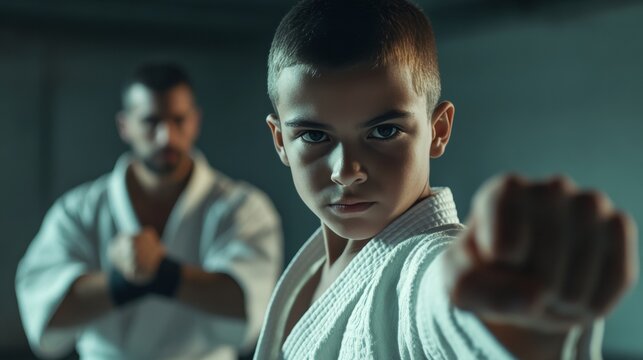 Young Karateka in Action