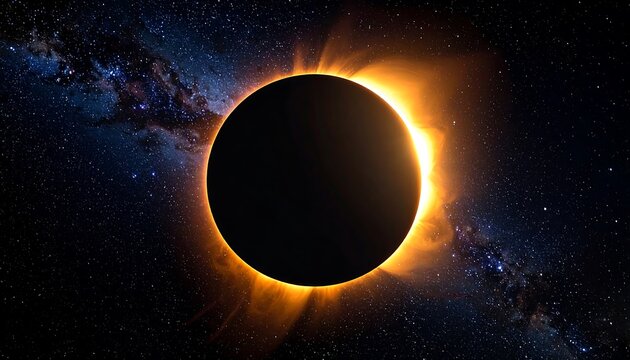 Solar Eclipse - A Celestial Dance of Light and Shadow.
