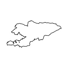 Kyrgyzstan map, vector sketch