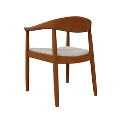 Dining wooden chair in transparent background