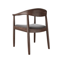 Dining wooden chair in transparent background