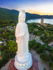 Lady Buddha Statue And Linh Ung Pagoda Overlooking Da Nang Coastline