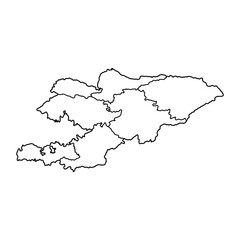 Kyrgyzstan map, vector sketch