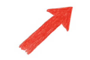 Red up arrow hand drawing increasing profit growth, moving forward, success, progress, and development concept