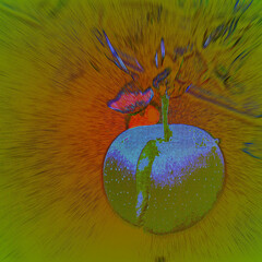 Abstraktes dynamisches futuristisches digitales Kunstwerk ohne Mithilfe von "KI " am PC selbst erstellt	