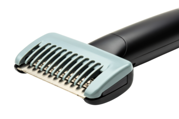 Electric shaver head with a guard for personal grooming on a transparent background