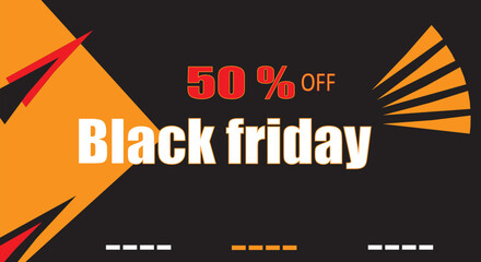 Black Friday sale black banner with text space, Sales promotion banner vector for black Friday sale