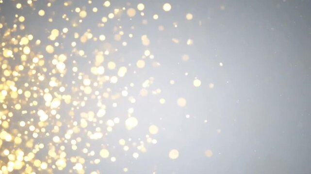 4K golden bokeh particle transition featuring glowing light effects on an alpha background for seamless compositing.
