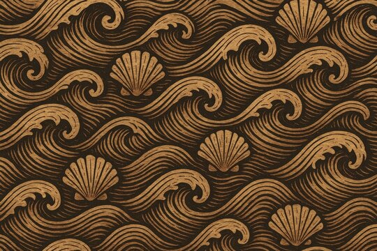 Elegant seashell wave pattern background