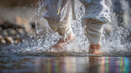 Experience the purity of Ikenoue Misogi Matsuri in Japan, where feet are cleansed in sacred waters, symbolizing spiritual renewal and purification rituals