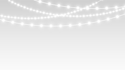 Garland glowing christmas festive decoration ribbons and bulbs for celebration banner.
